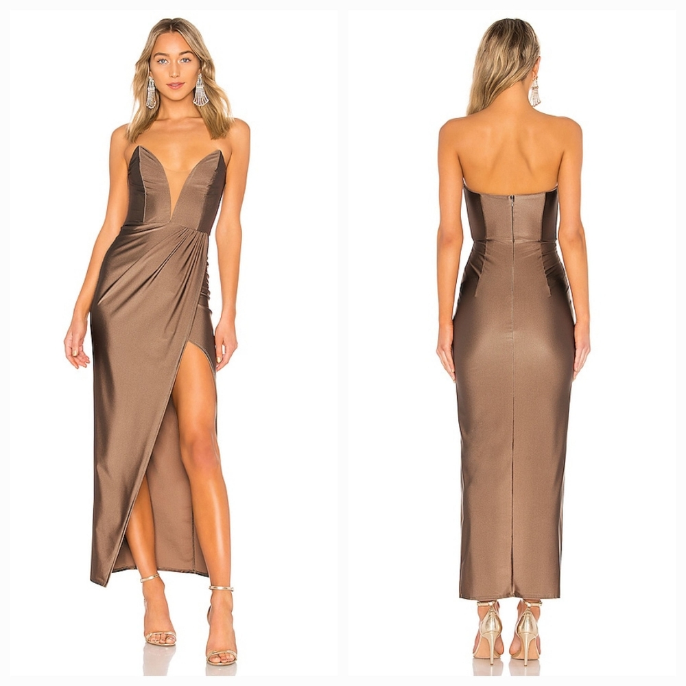 REVOLVE Michael Costello Jake Gown in Taupe XS